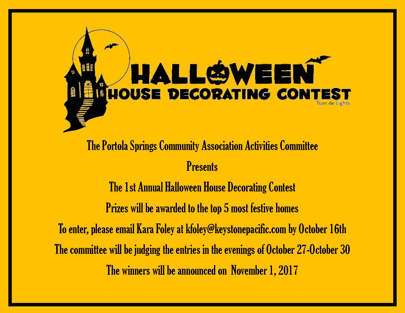 Portola Springs Halloween House Decorating Contest 